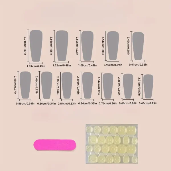 24pcs Glossy Long Ballerina Fake Nails - Image 3
