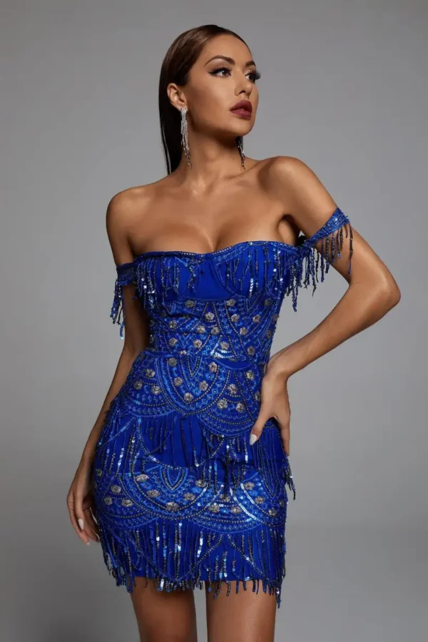 Avery Dress - Blue - Image 6