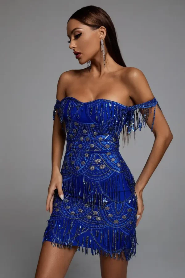 Avery Dress - Blue - Image 7