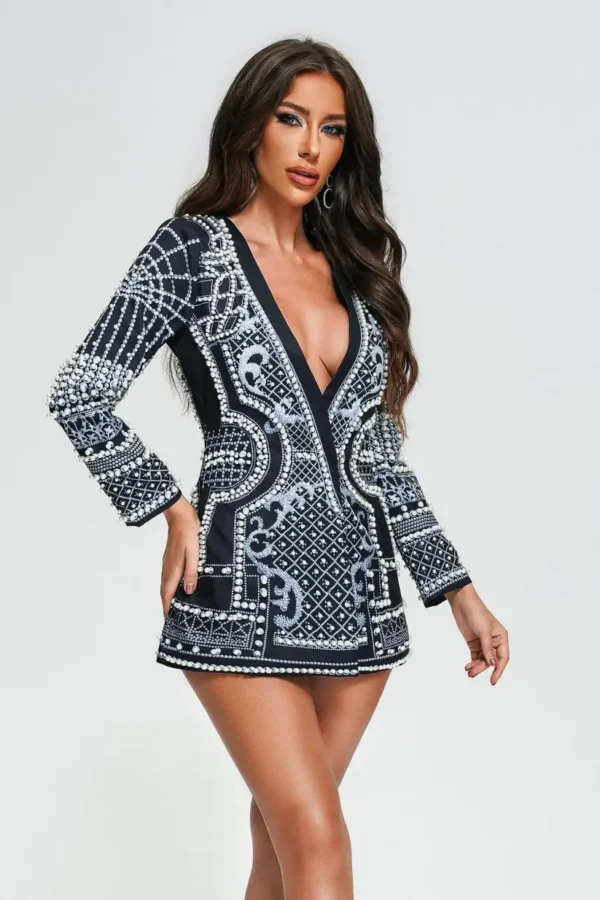 Dole Pearl Blazer Dress - White - Image 3